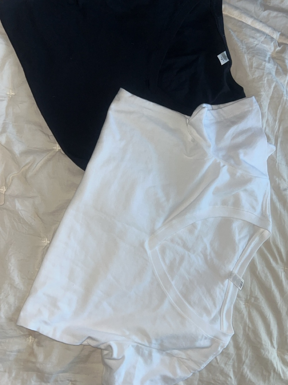 Classic Crew Neck Short Sleeve Tee in White and Black